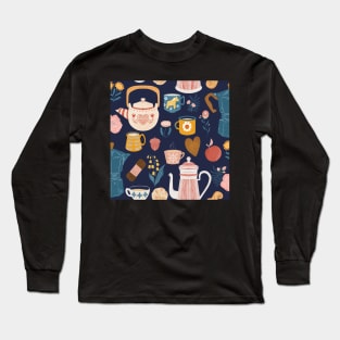 Swedish coffee pattern Long Sleeve T-Shirt